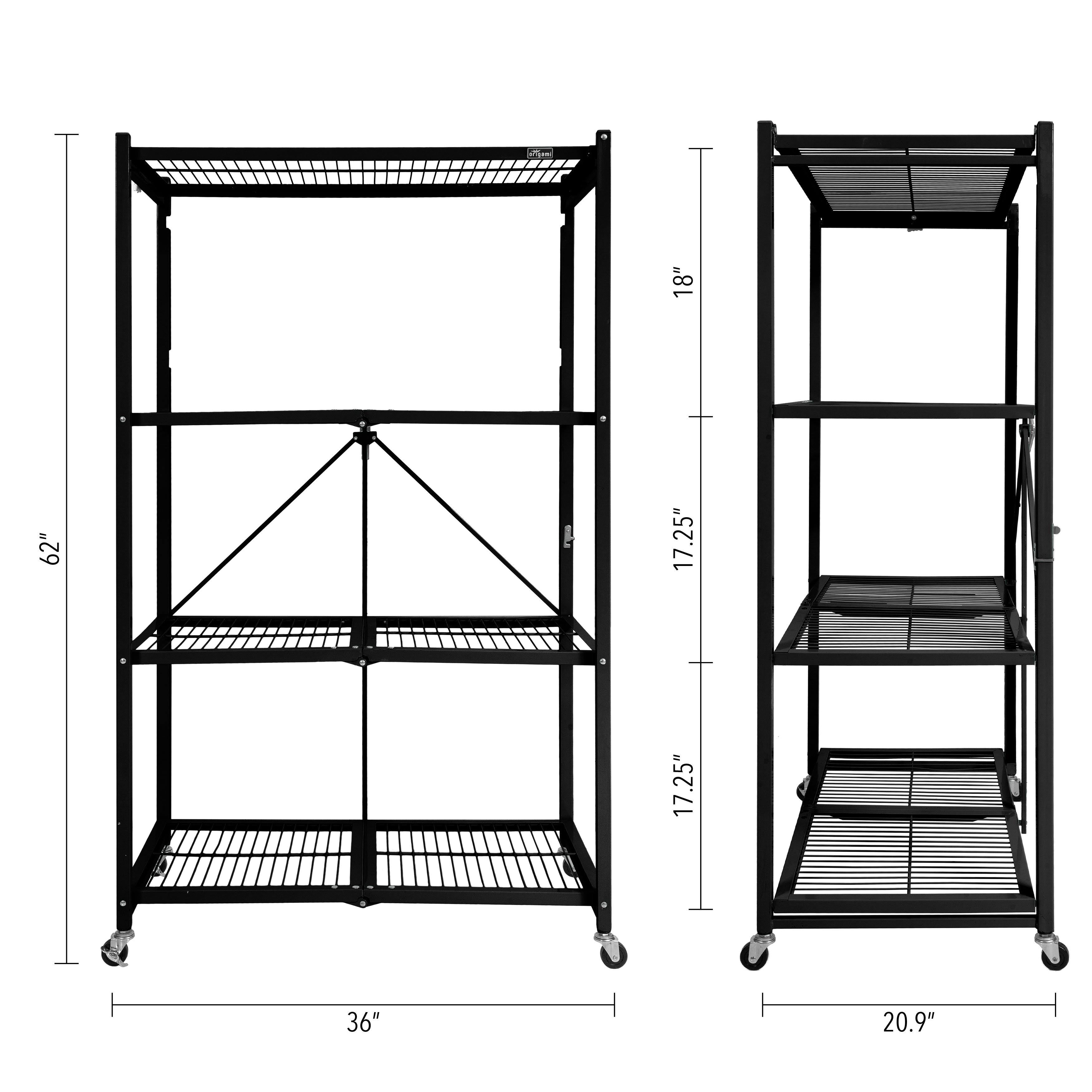 Large 4-Tier Heavy-Duty Rack with Casters - Red T34844