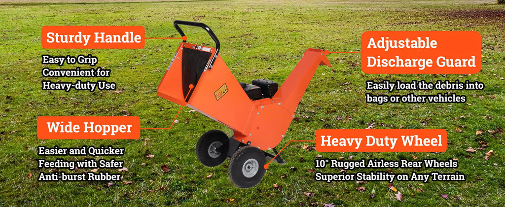 Wood Chipper Shredder Mulcher 7HP Gas Powered Compact 3 Inch Max Capacity V919892