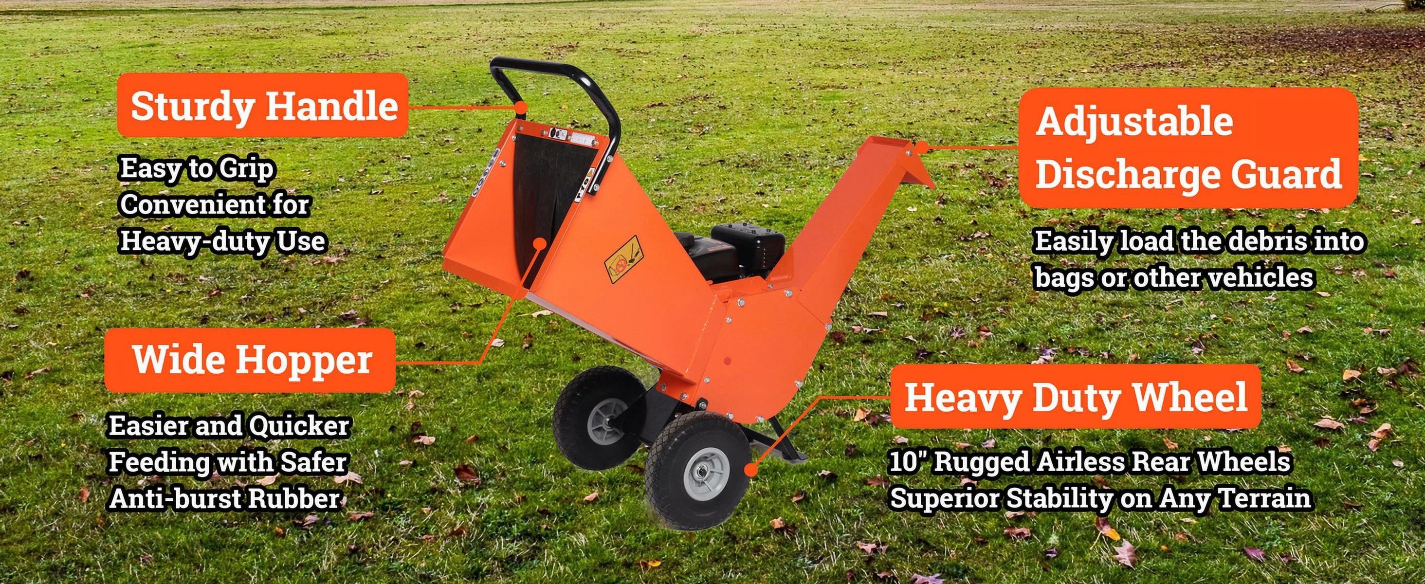 Wood Chipper Shredder Mulcher 7HP Gas Powered Compact 3 Inch Max Capacity V919892