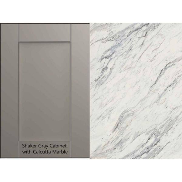 White Laminate Countertop Kit with Left Miter and Ogee Edge T519