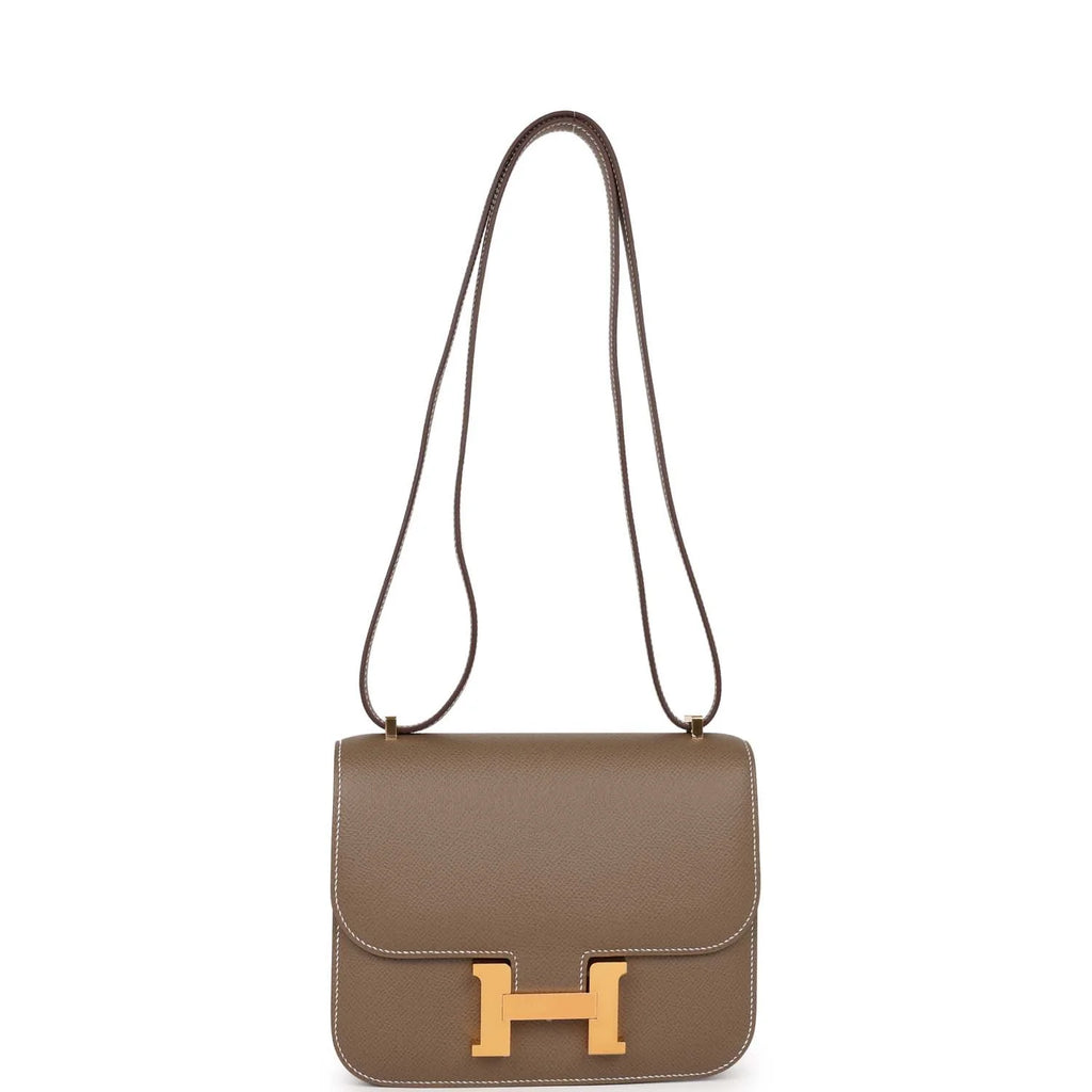 Constance 18 Etoupe Epsom Gold Hardware F14501