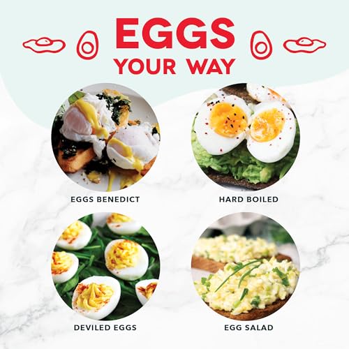 Rapid Egg Cooker for 6 Eggs, Hard Boiled, Poached, Scrambled, or Omelets, Auto Shut Off, Black G6815