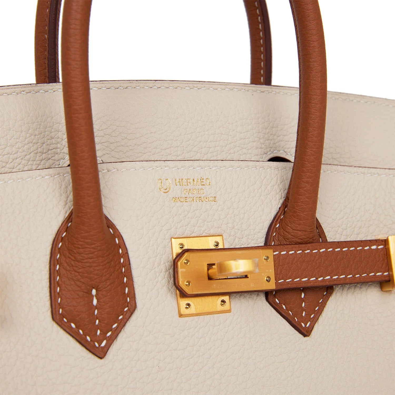Birkin 25 Craie and Gold Togo Brushed Gold Hardware O89269